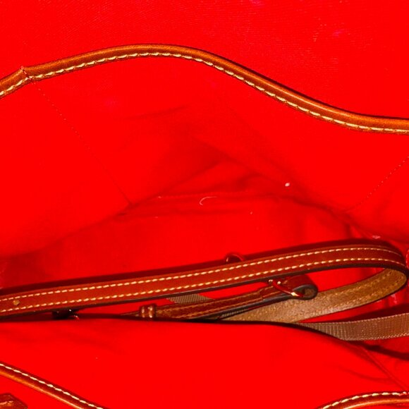 Dooney & Bourke Pebble Zip Zip Satchel with Strap Gray Tan Leather - Picture 10 of 10